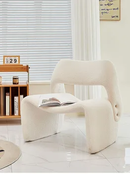 Скандинавский Ленивый диван-стулья, Мебельное кресло, Роскошная гостиная из плюша ягненка, Спинка, Стулья, Балкон, Односпальные диваны-кресла для отдыха