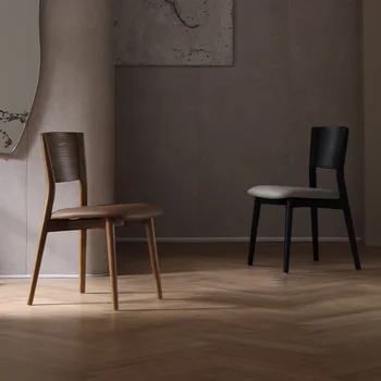 Современный простой обеденный стул из массива дерева в стиле Ретро, домашний скандинавский светильник, роскошный дизайнерский стул для небольшого семейного ресторана со спинкой
