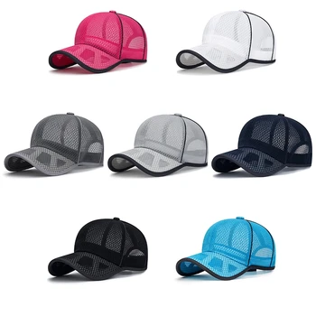 Спортивная кепка с полой сеткой для велоспорта, мужская дышащая кепка Snapback, летние бейсболки, кепки для фитнеса, повседневные козырьки для бега, шляпы