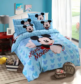 стеганое одеяло Disney с Микки Маусом, простыни, наволочка, милый мультяшный комплект постельного белья, детская сумка для постельного белья, стеганое одеяло для девочек и мальчиков