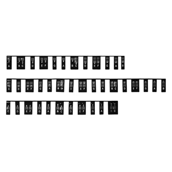 Съемные наклейки для заметок на клавиатуре пианино, наклейки для фортепиано, 88 клавиш для изучения, многоразовые наклейки для клавиш пианино для начинающих (черный)