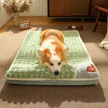Теплый коврик для собак, роскошный диван для маленьких средних собак, клетчатая кровать для кошек, Спальные места для собак, Съемные Моющиеся кровати для домашних животных
