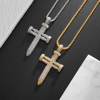 Трендовое изящное ожерелье с крестом из кубического циркония для мужчин и женщин, модная одежда, ювелирные изделия, сувениры для вечеринок