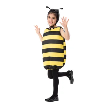 Унисекс, костюм для косплея Honeybee Bumble Bee, детский костюм-губка для мальчиков и девочек, туника, Маскарадный костюм для вечеринки в Пурим на Хэллоуин