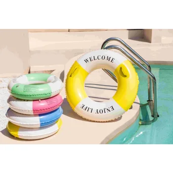 Утолщенное Надувное Кольцо для Плавания с Ручкой-Трубкой для Взрослых и Детей, Плавающий Круг, Пляжные Водные Игрушки, 100