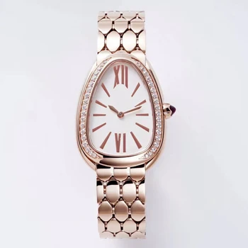 Часы Goddess со змеиным бриллиантом Кварцевые часы Водонепроницаемые Модный люксовый бренд с топовым механизмом