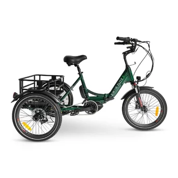 Электрический складной трехколесный велосипед JET-E2 Elite со средним приводом и двумя батареями